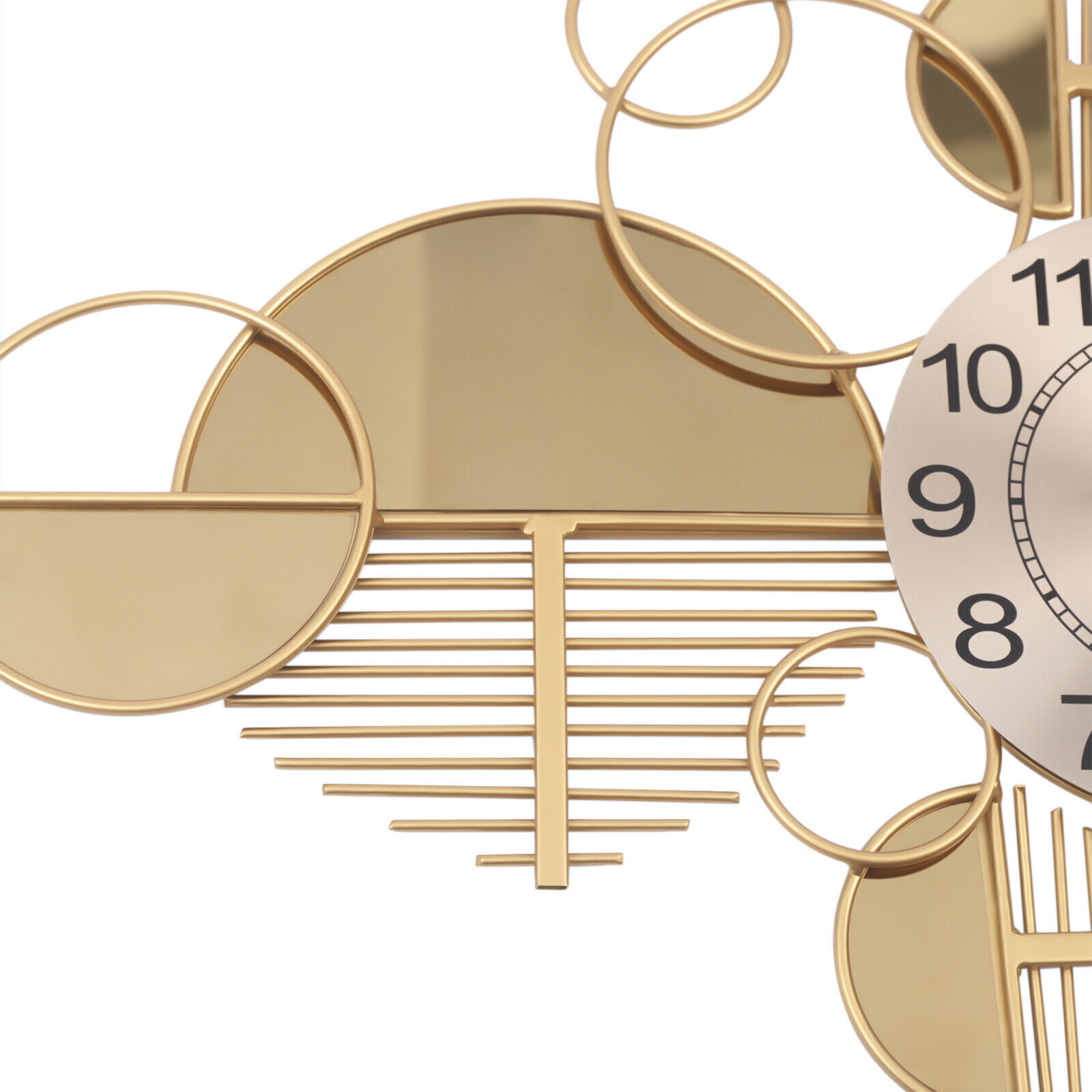 Modern Wall Clock Mid Century Living Large Metal Gold Clock Home Decor