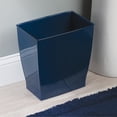 thumbnail image 4 of Small Plastic Bathroom Trash Can Slim Rectangle Garbage Bin Compact for Bedroom Office Dorm Navy Blue, 4 of 5