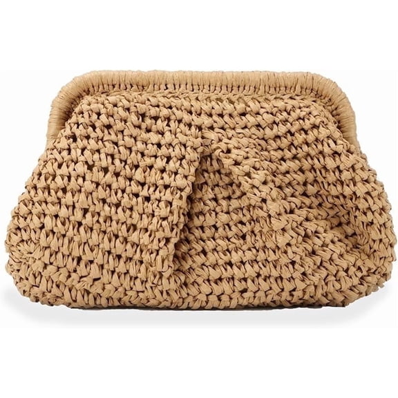 Straw Clutch Purse for Women Pouch Straw Crossbody Shoulder Handbag Summer Beach Bag