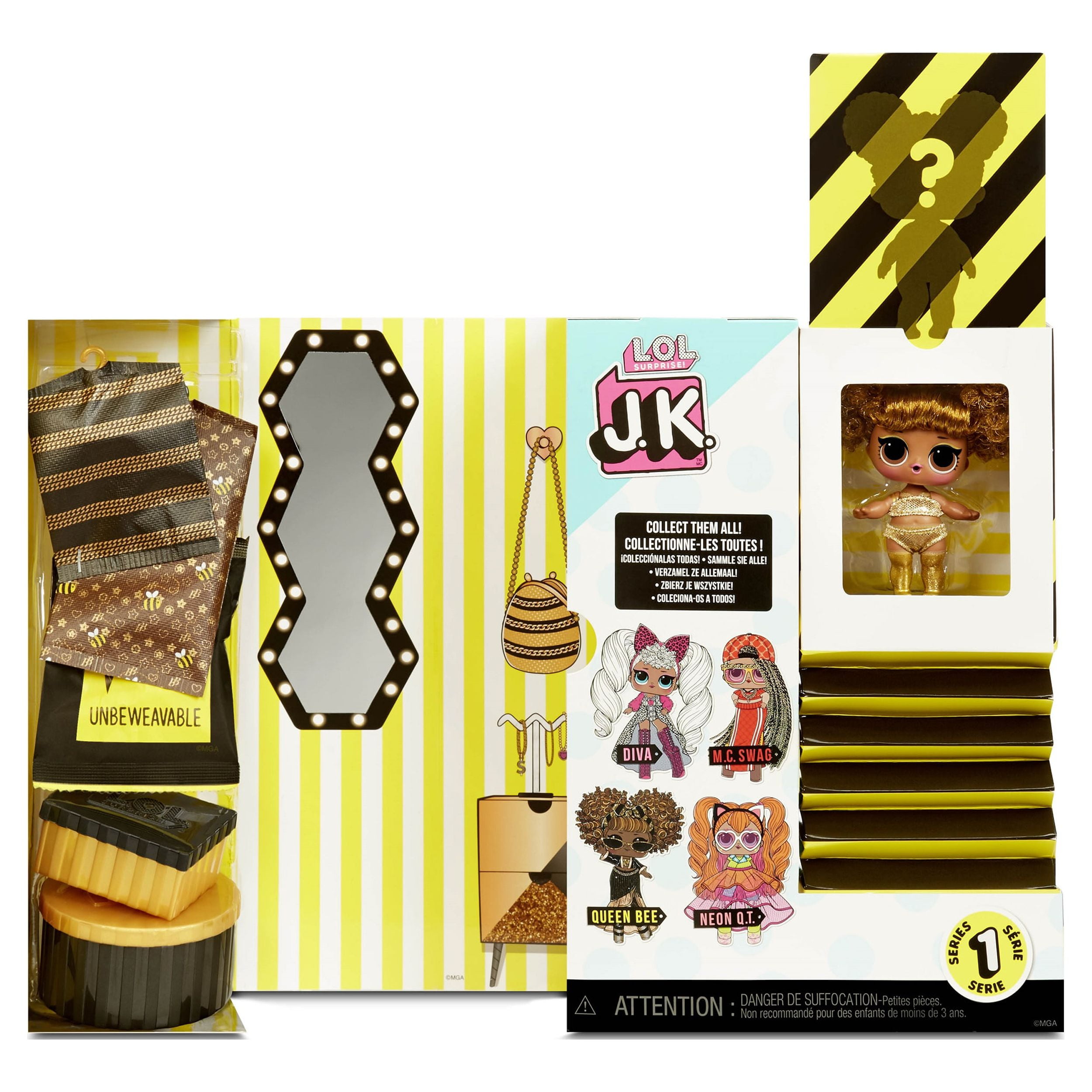 LOL Surprise JK Queen Bee Mini Fashion Doll With 15 Surprises, Great Gift for Kids Ages 4 5 6+