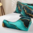 thumbnail image 4 of Erosebridal Black Gold Teal Quilt King, Aesthetic Marble King Coverlet Set, 3-Piece 1 Bedspread and 2 Pillowcases, 4 of 7