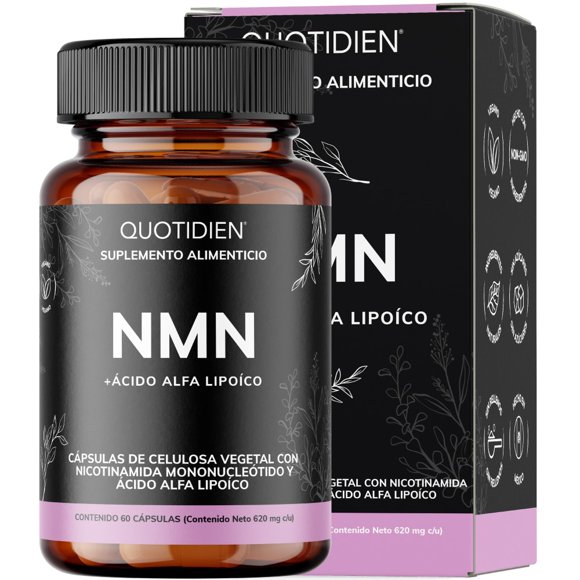 Quotidien | Nmn (nicotinamida Mononucleótido) 300mg + Acido Alfa Lipoico + Glicinato De Magnesio (magnesium Glycinate) + Gluconato De Zinc + Calcio - Vitaminas hombres / Mujeres | 60 Cápsulas Veganas