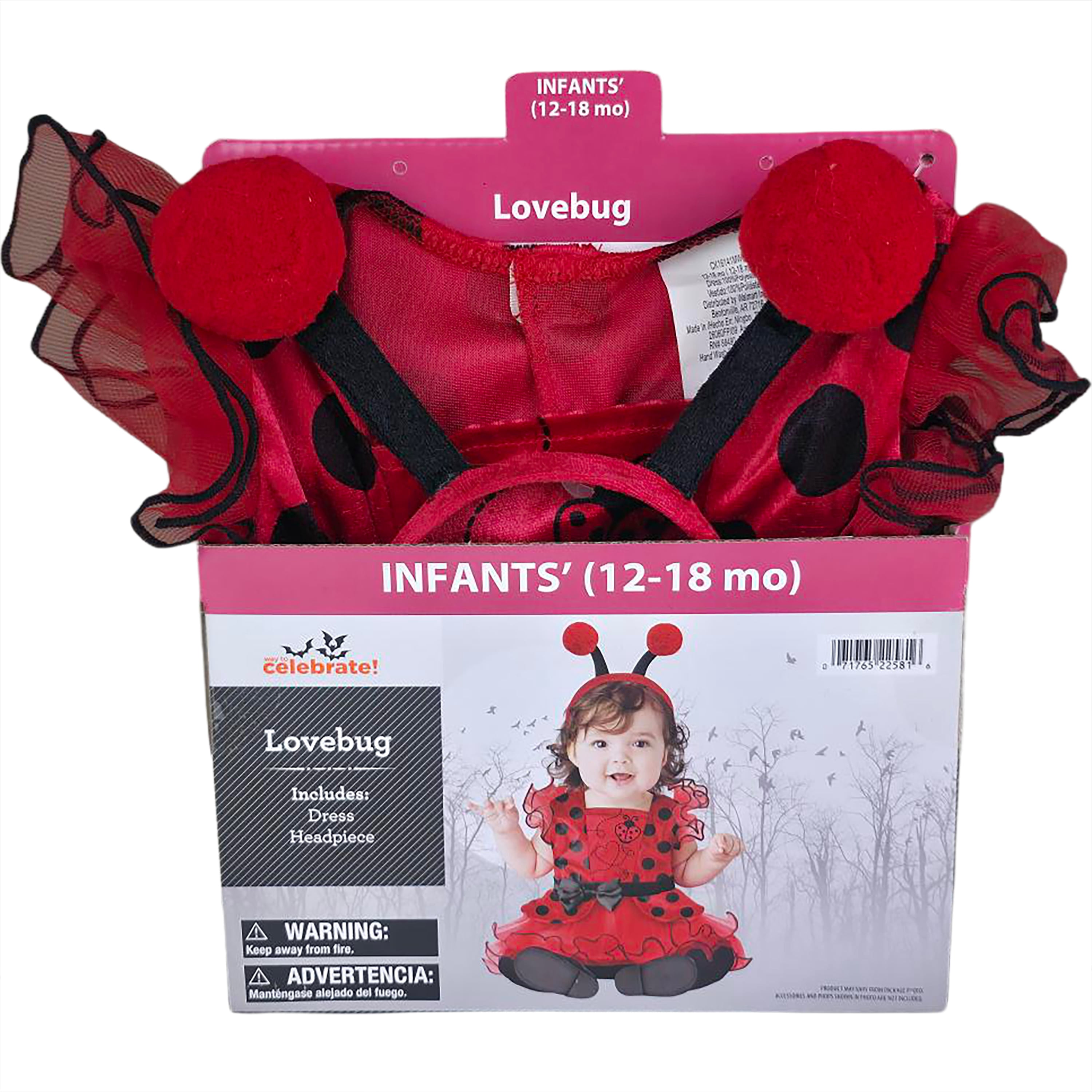 Lovebug Halloween Costume for Infant, Size 12-18M, by Way to Celebrate
