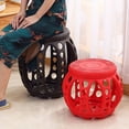 thumbnail image 3 of Decorative Garden Plastic Stool with Floral Cutout Design Waterproof Drum Seat for Patio,Balcony, 3 of 6