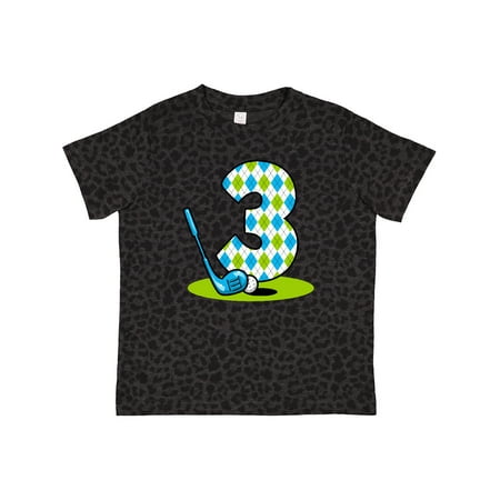 

Inktastic Argyle Golf 3rd Birthday Gift Toddler Boy Girl T-Shirt