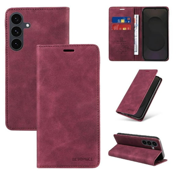 Case for Samsung Galaxy S25 Fe Folio Wallet Pu Leather Magnetic Protective