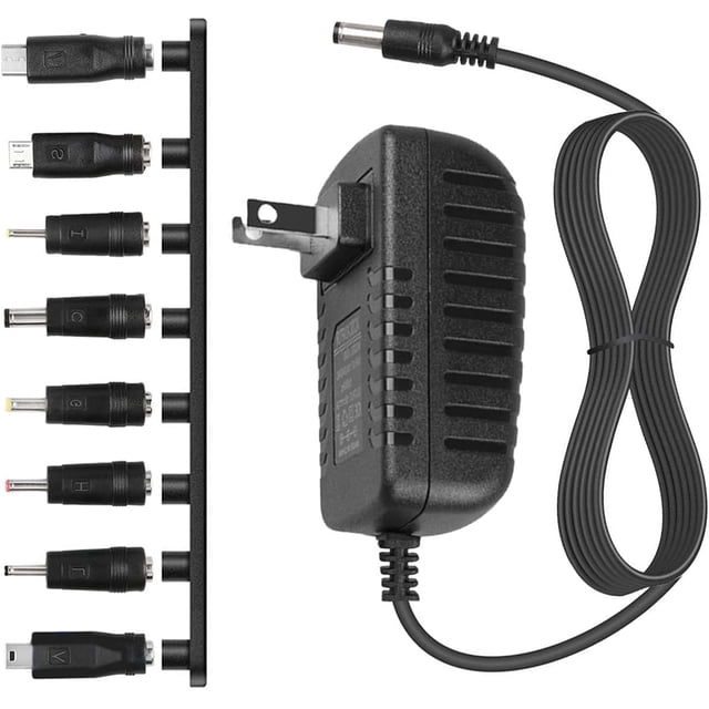 shiyou-DC 5V 2A 2000mA Alimentation Cordon Chargeur Multi-Tips Adaptateur Secteur 10W avec 8 Connecteurs de Commutation Multiples Sélectionnables pour Boîtier TV Lumières LED Bandes Tablettes Webcam Caméra Haut-Parleur Routeur Transformateur
