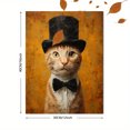 thumbnail image 3 of Top Hat Bow Tie Ginger Cat Oil Painting Canvas Print Home Cafe Hotel Decor, 3 of 8