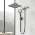 thumbnail image 5 of Cshidworld Dual Shower Head Combo, 8" High Pressure Rain Shower Head with 11" Adjustable Extension Arm, 5 Settings Handheld Shower Head with 59" Hose & Holder, Silver Chrome, 5 of 10
