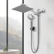thumbnail image 5 of Cshidworld Combo de Cabezal de Regadera Dual, Cabezal de Regadera de Lluvia de Alta Presión de 8" con Brazo de Extensión Ajustable de 11", Cabezal de Regadera de Mano con 5 Configuraciones, Manguera, 5 of 10