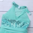 thumbnail image 4 of Haitryli Kids Girls' Sequined Camisole Ballet Tutu Dress Ballerina Leotard Outfit Dance Wear Costumes Lake Blue 4-5, 4 of 7