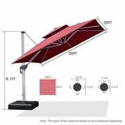 PURPLE LEAF Patio Umbrella 9ft Outdoor Square Large Cantilever Windproof Offset Heavy Duty Sun Umbrella for Garden Deck Pool Patio, Terra