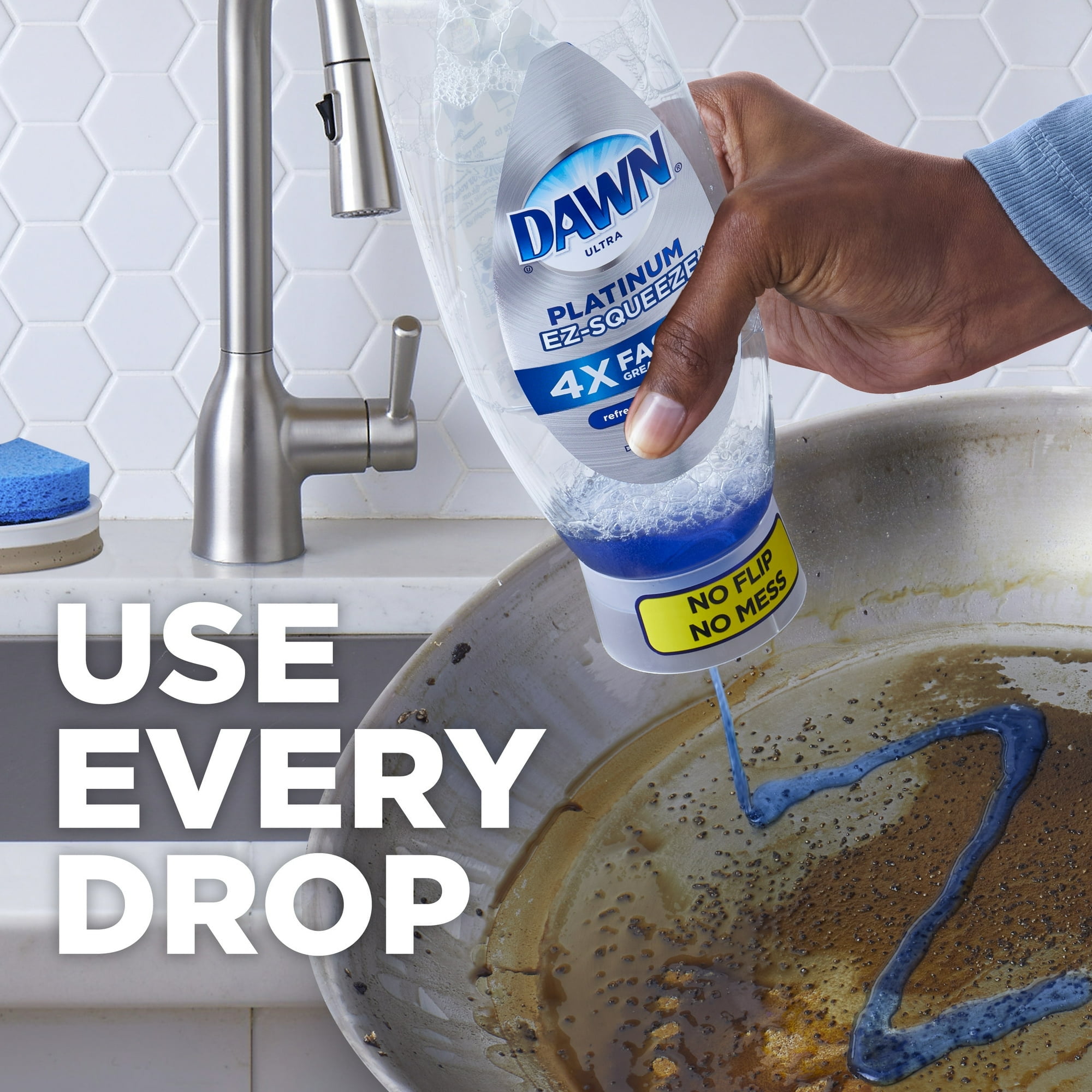 Dawn Platinum Bleach Alternative EZ-Squeeze Dish Soap, Dishwashing Liquid, Clean Lemon, 24.3 fl oz