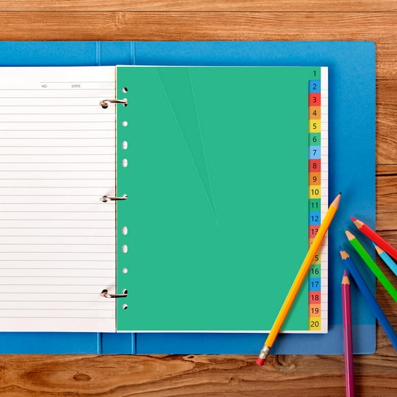 BESTONZON Assorted Color Binder Dividers with Insertable Tabs Plastic Page Dividers for Organized Book Management