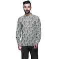 thumbnail image 1 of Atasi Kurta Court Imprimé Décontracté à Manches Longues avec Poignets pour Hommes Tenue d'Été, 1 of 1