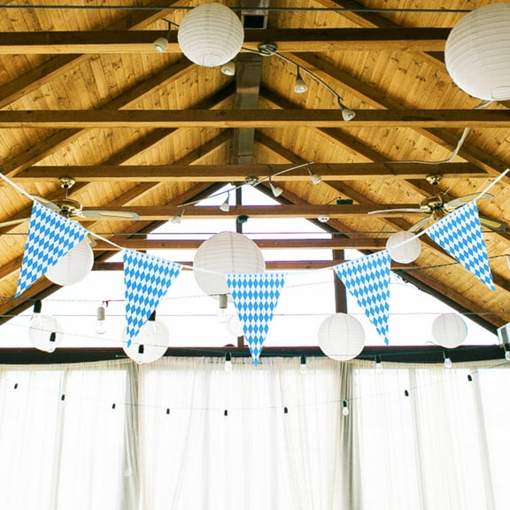 SOPOTUTU 1 Set Triangular Sky- Polyester Bavarian Pennant Banner for Oktoberfest Celebrations and Festivals