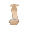 thumbnail image 5 of BLISSFUL STEP Women's Sandals Rhinestone Chunky Heel Ankle Strap Open Toe Party Shoes Nude 6, 5 of 7