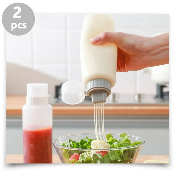Mobutofu Squeeze Measuring Bottle Grey for Home Use 2Pcs 6.1x1.81in