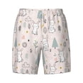 thumbnail image 4 of Lsque Mens Swim Trunks Rabbit Forest Pattern - Bathing Suit Compression Liner - Beach Swim Shorts Swimwear - (S-3XL) - Stretch Quick Dry -3X-Large, 4 of 9