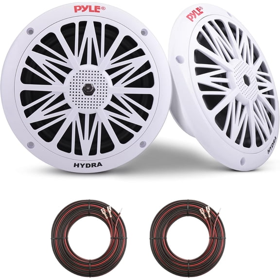Pyle PLMR62 6.5 Inch 200 Watt Water Resistant Marine Speakers, White (1 Pair)