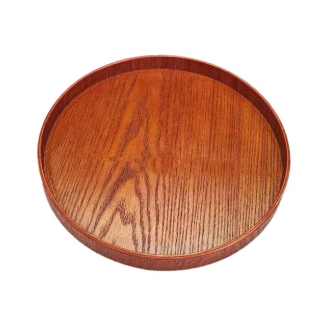 GUOOL Round Wooden Tray Decorative Wood Serving Tray for Home Decor Table Bathroom Blank 30cm