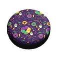 thumbnail image 3 of Kll Mardi Gras And Donuts Tire Cover,Universal Wheel Tire Cover For Trailer, Rv, Suv, Truck,Camper And Many Vehicle,(14 Inch), 3 of 8