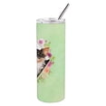 thumbnail image 4 of Longhaired Chihuahua Green Flowers Double Walled Stainless Steel 20 oz Skinny Tumbler, 4 of 4