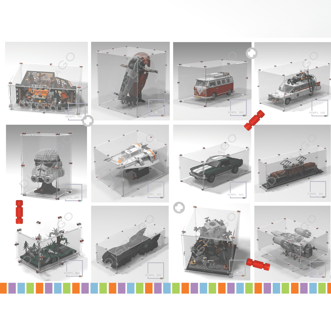Disney™ Kevin and Dug™ Display Case for LEGO® #43290 (Clear Base)