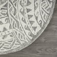 thumbnail image 6 of Ox Bay Ella 6' Round Ivory/Gray Fanned Geometric Indoor Area Rug, 6 of 9