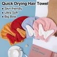 thumbnail image 5 of 4Pcs Super Absorbent Hair Towel Wrap, Microfiber Big Bow Hair Drying Towel Caps with 4 Washing Wristbands, Bowknot Fast Drying Hair Turban Wrap Towel, Soft Quick Drying Cap for Women, Wet Curly Hair, 5 of 7