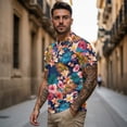 thumbnail image 4 of Uorisanigo Hawaii Flower Matching Couple Outfits Men Zipper Shirt Size XL Short Sleeve Dry Fit Casual Workout Tops and Womens Golf Shirts 1/4 Zip Up Sleeveless Racerback Sports Tops, 4 of 8
