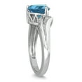 thumbnail image 2 of SZUL Women's 2 1/4 Carat Trillion Cut Aquamarine and Diamond Ring in 10K White Gold, 2 of 3