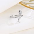 thumbnail image 1 of Anillo de serpiente con incrustaciones de plata esterlina s925, diseño de nicho de temperamento, joyería de alta calidad, accesorios de anillo abierto de serpiente con sentido para mujeres, 1 of 5