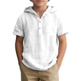 thumbnail image 3 of Miaoju Boys Polo Shirts Size 10 Button Closure Floral Print Short Sleeve Shirt Comfy Gentleman Tops Clothes for Children, 3 of 6