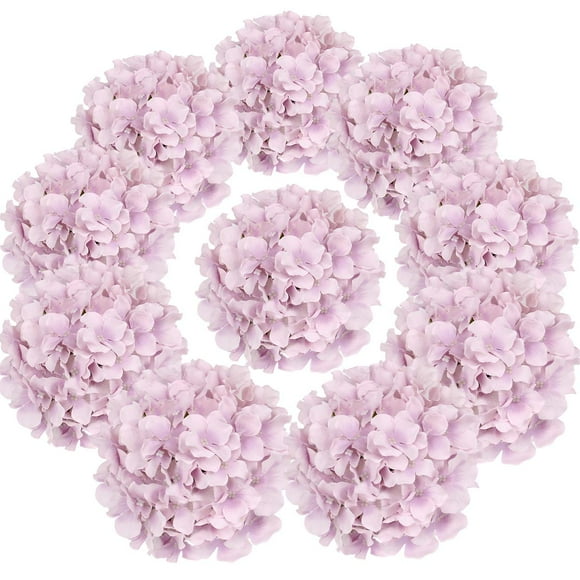 Cabezas de hortensia de seda flojery con flores artificiales (violeta) Flojery Decoración Bodas