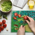 thumbnail image 3 of Spring Cutting Board, Greeny Spring Lanscape with Mushrooms Dragonfly Strawberry Fruit Trees of Apple, Decorative Tempered Glass Cutting and Serving Board, Large Size, Multicolor, by Ambesonne, 3 of 5