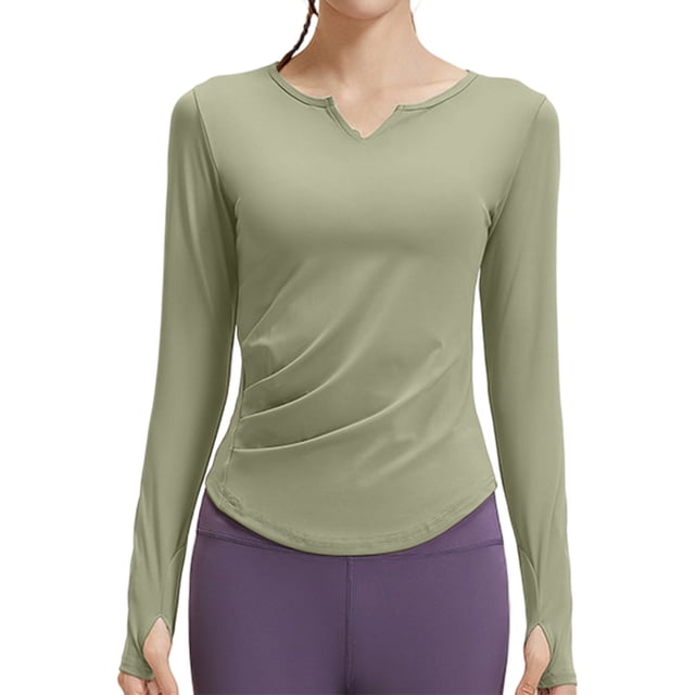 Jacenvly Hauts à Manches Longues pour Femmes Liquidation Chemise Respirante à Manches Longues Séchage Rapide Hauts de Randonnée pour Femmes Hauts et Blouses pour Femmes