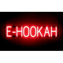 SpellBrite E-HOOKAH LED Sign for Business. 30.8" x 6.3" Red E-HOOKAH Sign Has Neon Sign Look With Energy Efficient LED Light Source. Visible from 500  Feet, 8 Animation Settings.