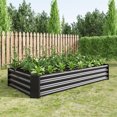 thumbnail image 2 of Raised Garden Bed Outdoor, 6×3×1FT Large Heavy Metal Raised Rectangle Planter Beds for Plants, Vegetables and Flowers, Raised Garden Boxes Steel Kit - Black, 2 of 7