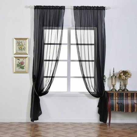 Balsacircle 2 Pcs 52 X 108 Inch Sheer Organza Curtains Drapes