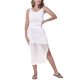 thumbnail image 4 of Conjunto de 2 piezas de cobertura con escote en V, top corto y falda con abertura para mujeres INSPIRE CHIC, talla XS, blanco, 4 of 6