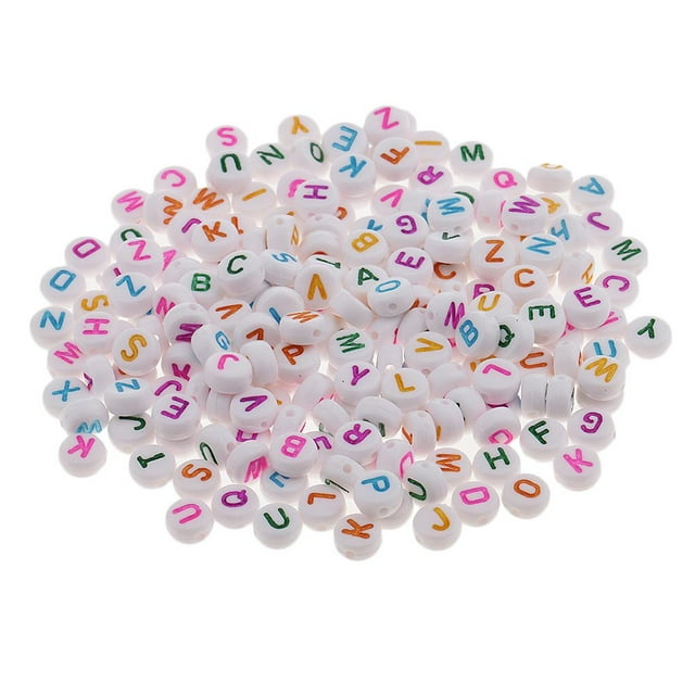 200 cuentas de letras acrílicas mixtas, cuentas del alfabeto para joyería Letras coloreadas