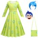 thumbnail image 3 of Nuevos vestidos de princesa de dibujos animados Inside Out 2 para niñas, disfraz de Joy Inspired and Envy, vestido de cosplay + máscara + conjuntos de peluca, regalo de cumpleaños, 3 of 5