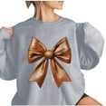 thumbnail image 4 of Womens Graphic Sweatshirt Lightweight Casual Crew Neck Long Sleeve Sweatshirts Gray L, 4 of 4