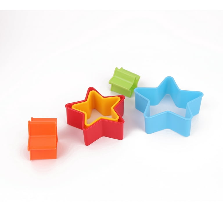 Way to Celebrate Star Plastic Cookie Cutter Set, Assorted Colors, 5 Count