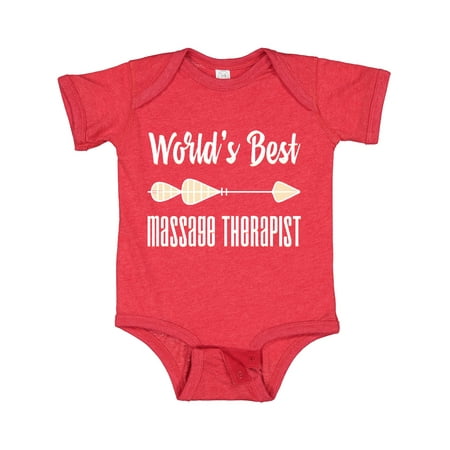 

Inktastic Gift for Massage Therapist | Arrow World s Best (White) Gift Baby Boy or Baby Girl Bodysuit