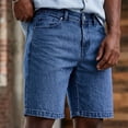 thumbnail image 4 of Mens Baggy Jean Shorts Denim Jorts Men Casual Shorts for Men Relaxed Fit Elastic Waist Summer Beach Shorts for Men with Pockets Blue L, 4 of 4