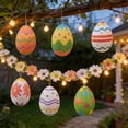 thumbnail image 1 of 6Pcs Easter Foam Egg Hanging Ornaments, Colorful Patterned Reusable, Sturdy Fade-Resistant, Ribbon Loop Easy Hang, for Easter Tree Window Door Party Basket Scene Decor, 1 of 6