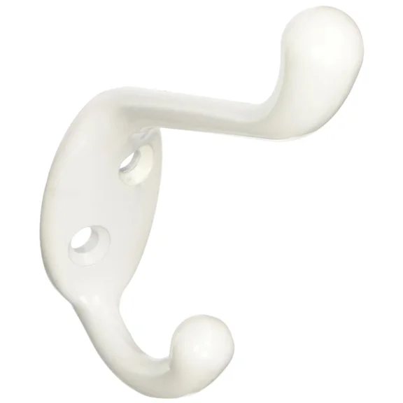 Stanley National Hardware V8005 3-1/2" Basic Coat & Hat Hooks In White