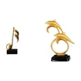 thumbnail image 1 of Escultura creativa de resina con forma de delfín y . Figura musical moderna y realista, adorno de mesa coleccionable, centro de decorac, 1 of 8